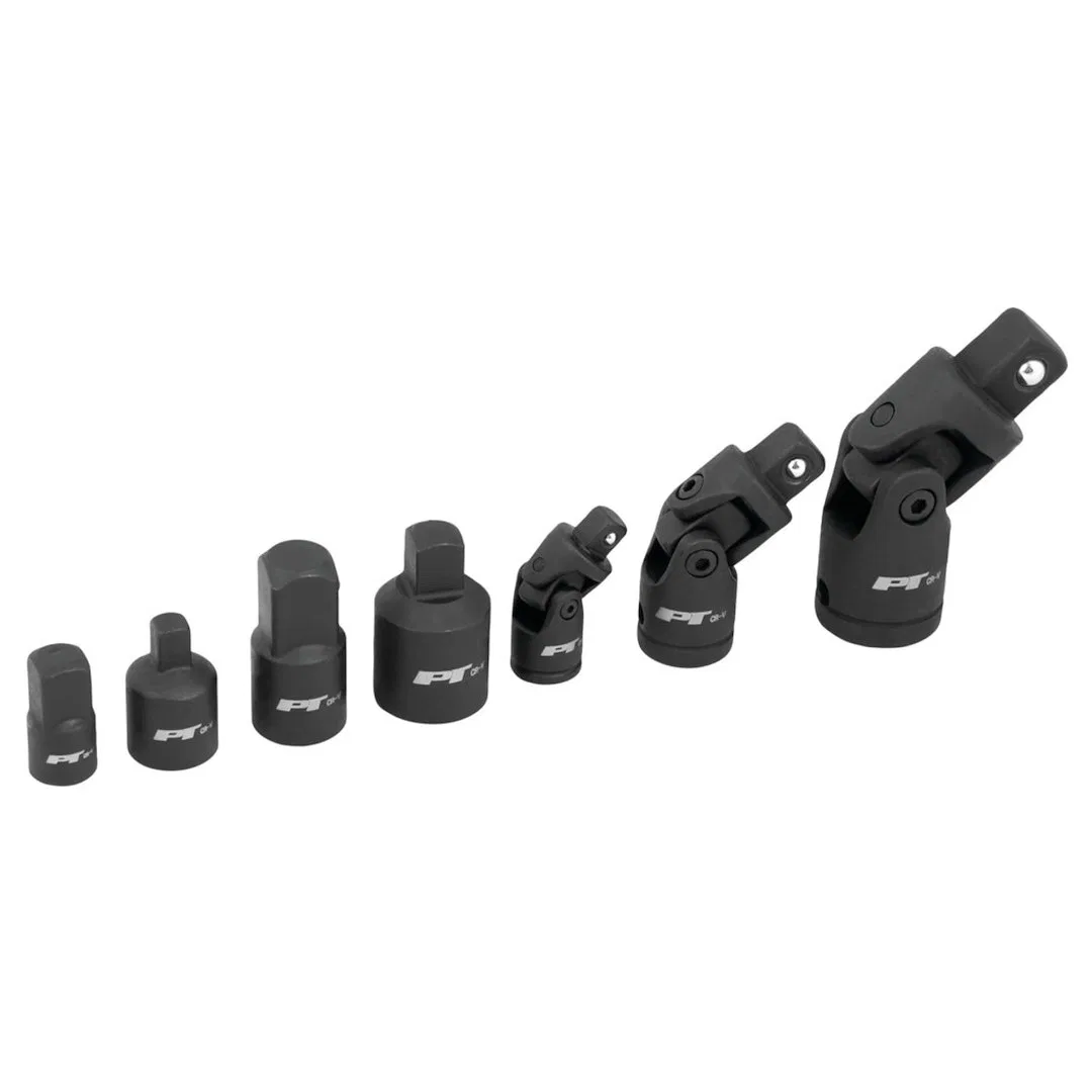 W30937 – PERFORM TOOL Universal Joint Socket, 1/4 Inch/ 3/8 Inch/ 1/2 Inch Drive Black Chrome Vanadium Steel Set Of 7...